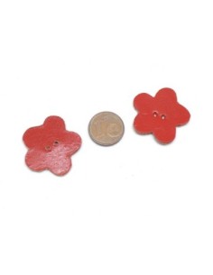 fleur simili cuir de couleur rouge 25mm 2