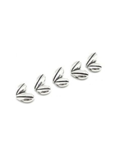 Perle argenté chevron grain de blé, épi à 2 trous en métal 15mm x 10mm