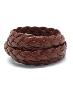lanière cuir synthétique tressé 8mm simili cuir marron 2