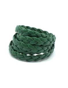 lanière simili cuir tressé 8mm vert bouteille pas chère