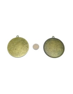 pendentif médaillon bronze pas cher pour cabochon de 50mm 2