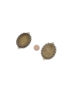 Grand connecteur Support cabochon en métal bronze pour cabochon de 29mm x 39mm 2