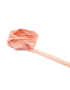 Galon dentelle fantaisie 12mm en coton rose saumon pas cher 2