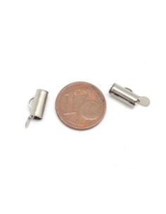 Embout tube pour chaîne bille, tissage perle en métal argenté - 10mm 2