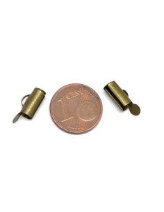 Embout tube pour chaînette bille, tissage perle en métal de couleur bronze 10mm 2