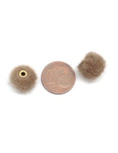 perle pompon beige 10mm imitation fourrure 2