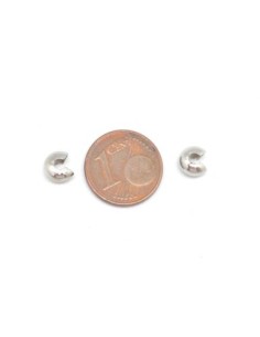 perle cache noeud à serrer 5mm en métal argenté 2