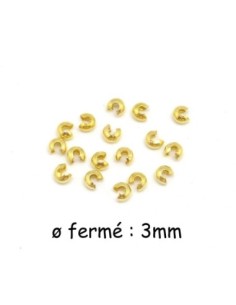 perle cache noeud cache perle à serrer 3mm en métal doré