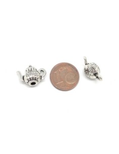 petite breloque théière en métal argenté pour bijoux ou vitrine miniature 2