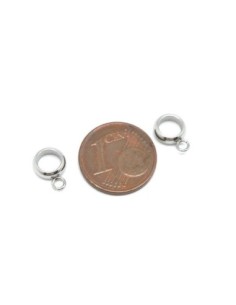 bélière en acier inox, support breloque pour cordon cuir de 5mm 2