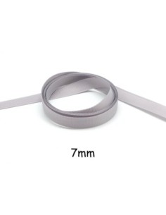 ruban gros grain de largeur 7mm souple uni gris perle, gris clair