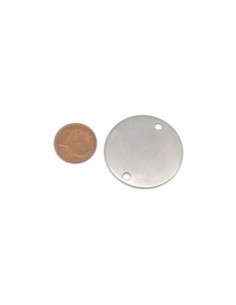 Perle connecteur disque en acier inoxydable argenté 30mm peut être gravé 2
