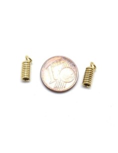 Embout ressort Doré pour cordon de 2mm en métal 2