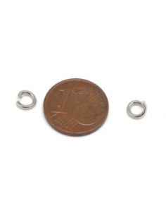 Anneau de jonction en acier inoxydable argenté 5mm x 1mm, épais résistant 2