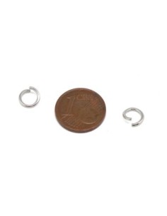 Anneau de jonction épais en acier inoxydable argenté 7mm x 1mm 2