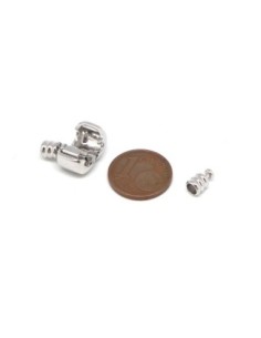 Fermoir clip cylindre pour cordon de 3mm en métal argenté style pandora 2