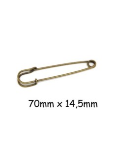 Epingle à nourrice en métal de couleur bronze 7cm