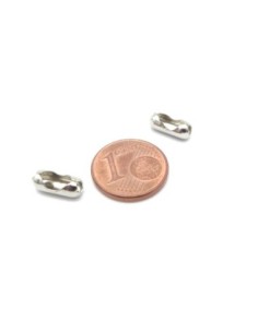 Fermoir connecteur pour chainette bille 2,5mm en métal argenté 2