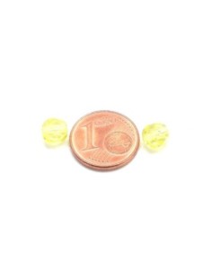 Perle jaune à facette en verre 2