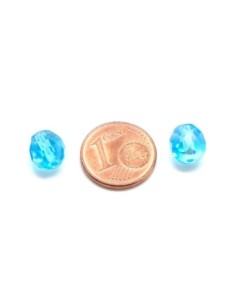 Perle à facette bleu turquoise irisé 2