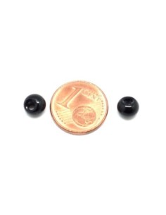 Perle ronde noire 6mm, trou décentré 2