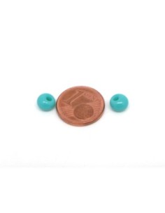 Perle ronde 6mm, trou décentré de couleur bleu turquoise 2