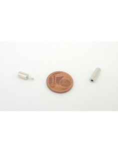 Fermoir tige embout rond pour fil cordon 2mm - 2,5mm métal argenté 2