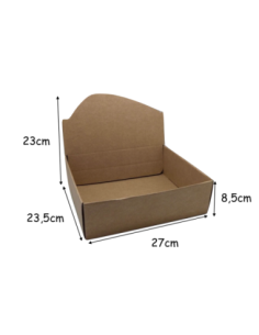 Boite présentoir uni en cartonnette kraft marron à monter soi même 270x235x85mm VEGEP
