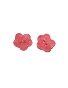 Fleur en simili cuir rouge 23mm