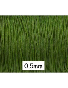 Fil de jade fin 0,5mm vert olive - fil nylon tressé - jade string pour perles fines
