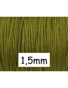 Fil de jade 1,5mm vert kaki, cordon pour bijoux