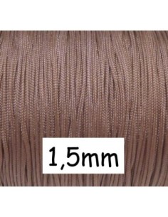 Fil de jade 1,5mm de couleur marron, vieux rose clair pour bracelet