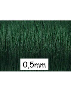 Fil de jade fin 0,5mm vert foncé - fil nylon tressé - jade string pour tissage de perles fines