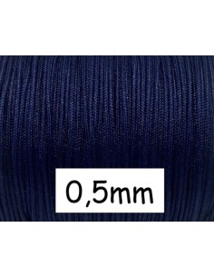 Fil de jade fin 0,5mm bleu marine - idéal bracelet WRAP