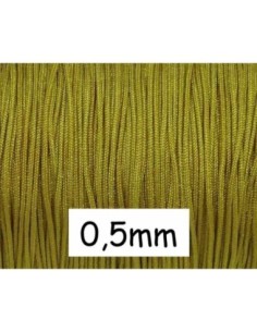 Fil de jade fin 0,5mm jaune olive pour tissage, bracelet d'amitié