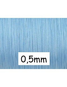 Fil de jade 0,5mm bleu clair- idéal noeud coulissant