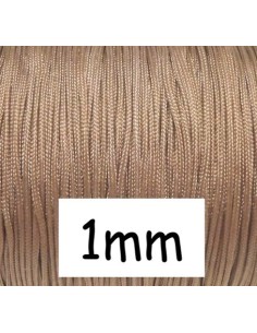 10m Fil de jade 1mm de couleur marron, vieux rose clair