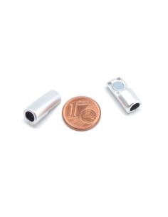 Fermoir magnétique pour cordon cuir de 4,5mm en métal argenté mat 2