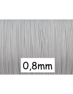 Fil de jade 0,8mm gris très clair pour noeud coulissant