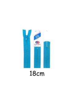 Fermetures éclair métallique 18cm pas chère non séparable Eclair Prestil Z11 Maille 3mm bleu turquoise ton sur ton