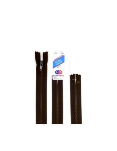 Fermeture éclair métallique 15cm non séparable Eclair Prestil Z11 Maille 3mm marron foncé brou de noix ton sur ton 2