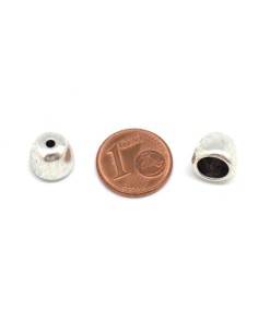 Embout calotte en métal argenté pour cordon cuir 6mm 2