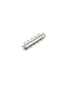 Fermoir multi rangs 5 fils aimanté pour cordon, cuir en métal argenté pour création DIY