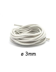 Cordon tressé polyester 3mm beige et écru pour sweat à capuche