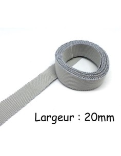 Ruban gros grain tradition gris perle 20mm en coton