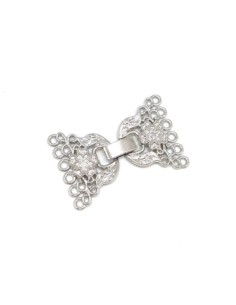 Fermoir clip en métal argenté pour bracelet à 6 rangs