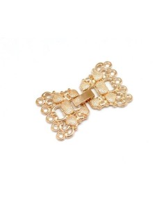 Fermoir clip doré en métal pour bracelet manchette à 5 rangs