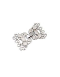 Fermoir à clip en métal argenté pour bracelet à 4 rangs