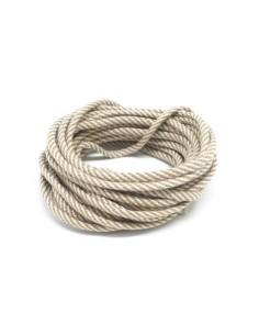 Cordon tressé 3mm en polyester beige et marron clair  2