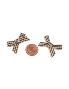 Petit noeud vichy marron et beige pas cher 2